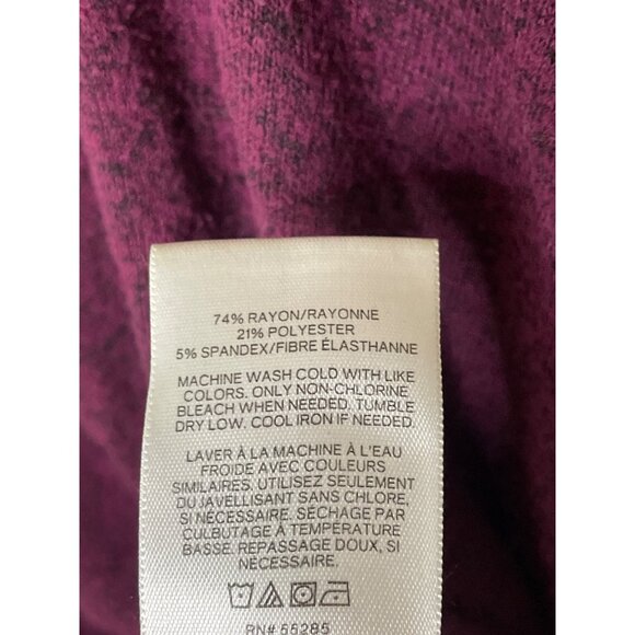 Express One Eleven Womens Small Purple Burgandy V Neck High Low Top Rayon Blend - Picture 4 of 4